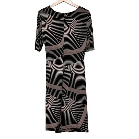 Banana Republic Black & White Dress Geometric Print Stretch Jersey Size M - Picture 6 of 9